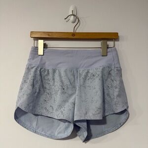 Lululemon Speed Up Mid-Rise Lined Short 4" Gravel Dust Pastel Blue Multi Sz 4